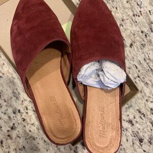 Madewell Rich Burgundy Suede Mules